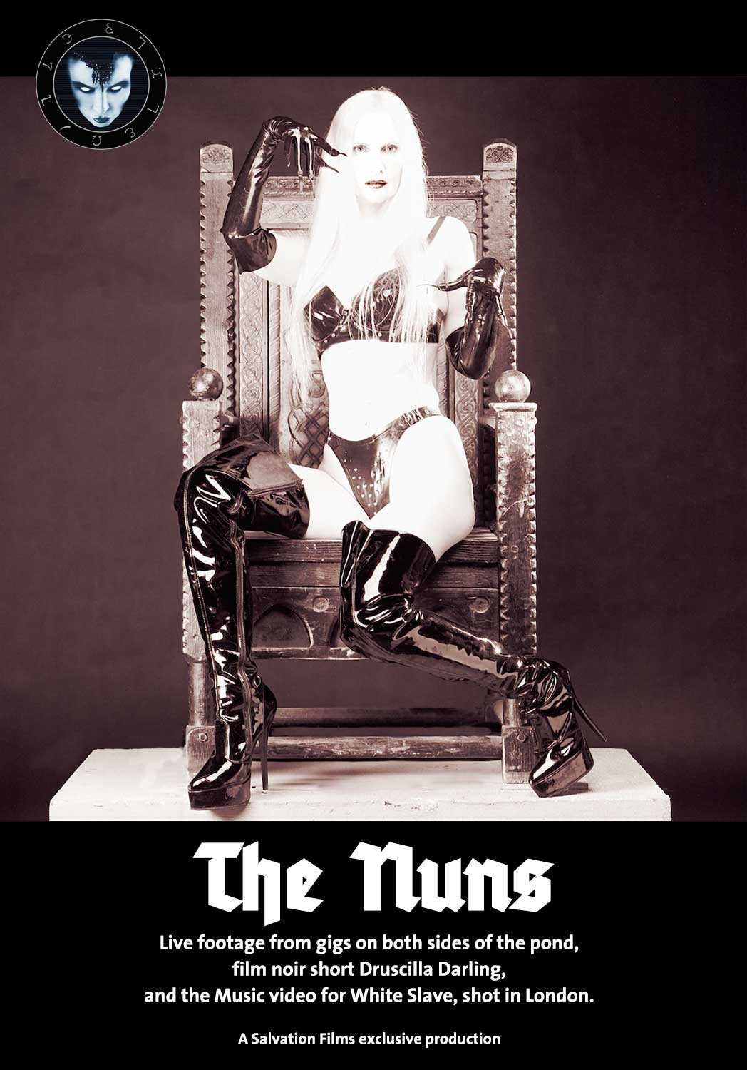 Watch The Nuns, live at the Limelight NYC, Black Mass London, and in the video for White Slave, with bonus Short noir film Druscilla Darling